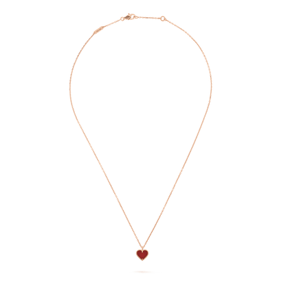 [Charm Aries Jewelry]SWEET CLOVER CARNELIAN HEART NECKLACE