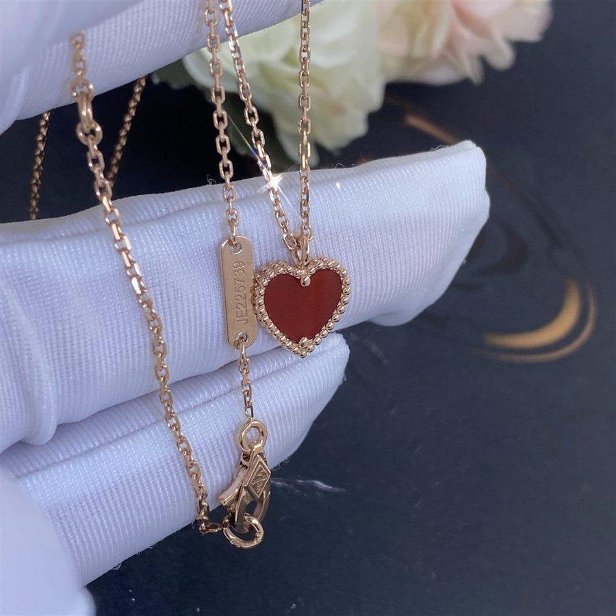 [Charm Aries Jewelry]SWEET CLOVER CARNELIAN HEART NECKLACE