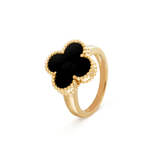 [Charm Aries Jewelry]CLOVER ONYX RING