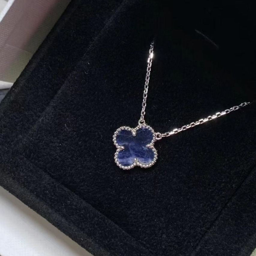 [Charm Aries Jewelry]CLOVER 15MM PIETERSITE NECKLACE SILVER