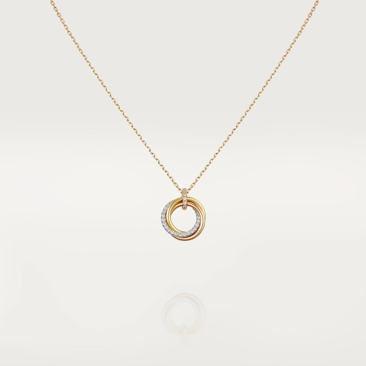 [Charm Aries Jewelry]TRINITY NECKLACE SILVER GOLD PINK GOLD DIAMONDS