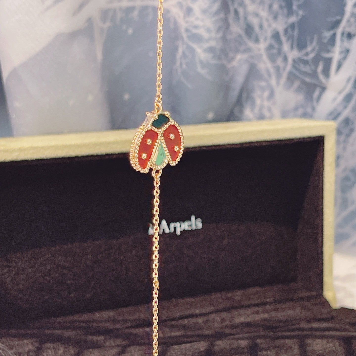 [Charm Aries Jewelry]LUCKY SPRING 1 MOTIF PINK GOLD BRACELET