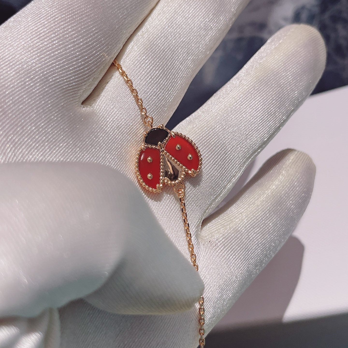 [Charm Aries Jewelry]LUCKY SPRING 1 MOTIF PINK GOLD BRACELET