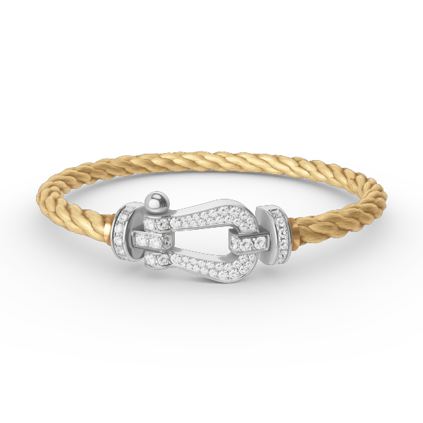 [Charm Aries Jewelry]FORCE LARGE HORSESHOE FULL DIAMOND BRACELET SILVER
