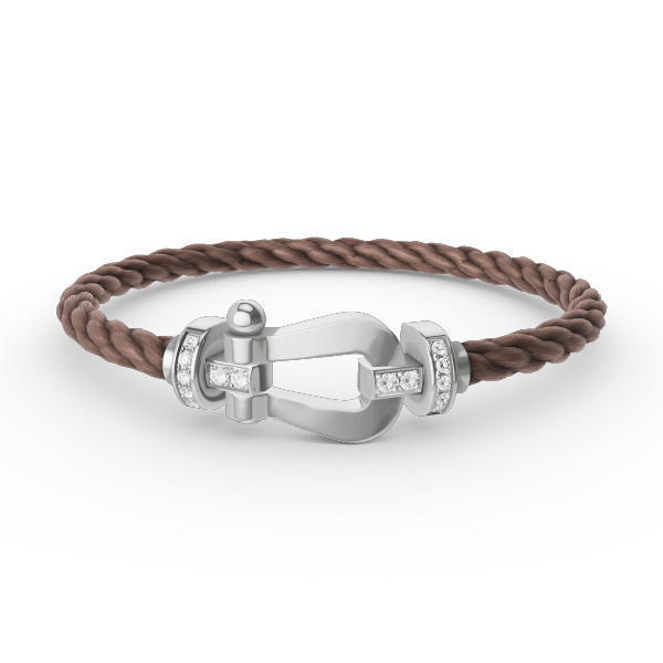 [Charm Aries Jewelry]FORCE LARGE HORSESHOE HALF DIAMOND BRACELET SILVER