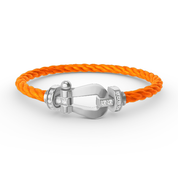 [Charm Aries Jewelry]FORCE LARGE HORSESHOE HALF DIAMOND BRACELET SILVER