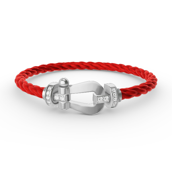 [Charm Aries Jewelry]FORCE LARGE HORSESHOE HALF DIAMOND BRACELET SILVER