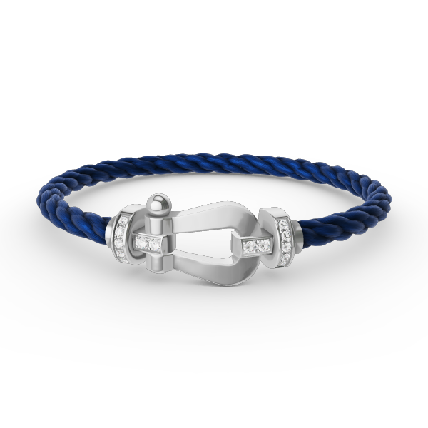 [Charm Aries Jewelry]FORCE LARGE HORSESHOE HALF DIAMOND BRACELET SILVER