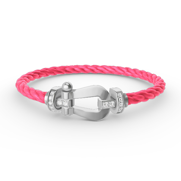 [Charm Aries Jewelry]FORCE LARGE HORSESHOE HALF DIAMOND BRACELET SILVER