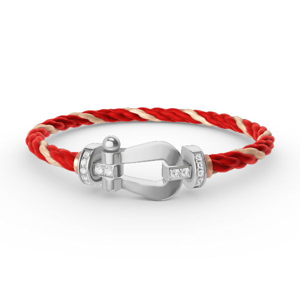 [Charm Aries Jewelry]FORCE LARGE HORSESHOE HALF DIAMOND BRACELET SILVER