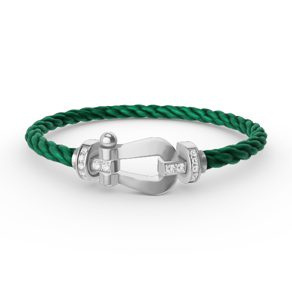 [Charm Aries Jewelry]FORCE LARGE HORSESHOE HALF DIAMOND BRACELET SILVER