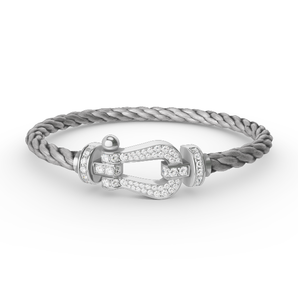 [Charm Aries Jewelry]FORCE LARGE HORSESHOE FULL DIAMOND BRACELET SILVER