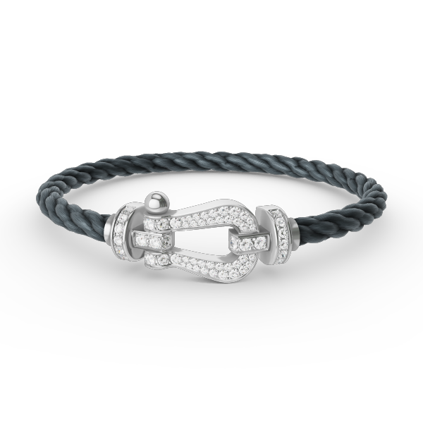 [Charm Aries Jewelry]FORCE LARGE HORSESHOE FULL DIAMOND BRACELET SILVER