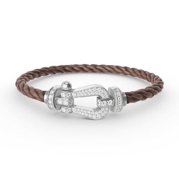 [Charm Aries Jewelry]FORCE LARGE HORSESHOE FULL DIAMOND BRACELET SILVER