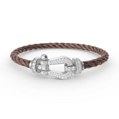 [Charm Aries Jewelry]FORCE LARGE HORSESHOE FULL DIAMOND BRACELET SILVER