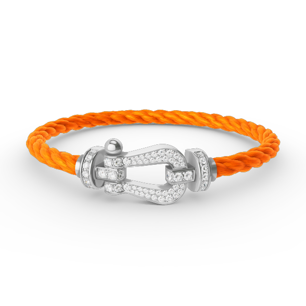 [Charm Aries Jewelry]FORCE LARGE HORSESHOE FULL DIAMOND BRACELET SILVER