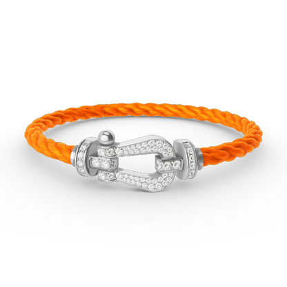 [Charm Aries Jewelry]FORCE LARGE HORSESHOE FULL DIAMOND BRACELET SILVER
