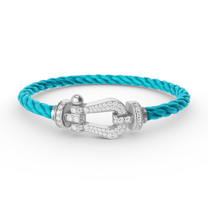 [Charm Aries Jewelry]FORCE LARGE HORSESHOE FULL DIAMOND BRACELET SILVER