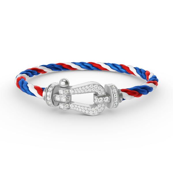[Charm Aries Jewelry]FORCE LARGE HORSESHOE FULL DIAMOND BRACELET SILVER