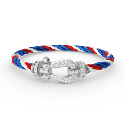 [Charm Aries Jewelry]FORCE LARGE HORSESHOE FULL DIAMOND BRACELET SILVER