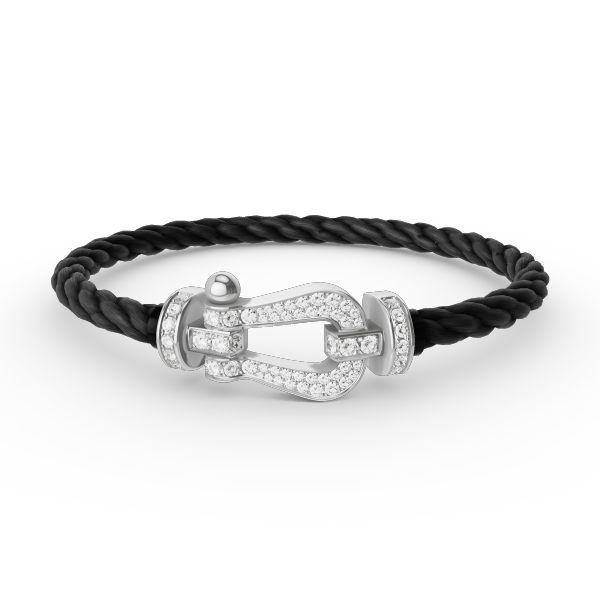 [Charm Aries Jewelry]FORCE LARGE HORSESHOE FULL DIAMOND BRACELET SILVER