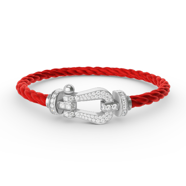 [Charm Aries Jewelry]FORCE LARGE HORSESHOE FULL DIAMOND BRACELET SILVER