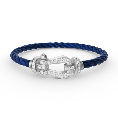 [Charm Aries Jewelry]FORCE LARGE HORSESHOE FULL DIAMOND BRACELET SILVER