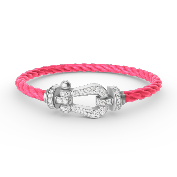 [Charm Aries Jewelry]FORCE LARGE HORSESHOE FULL DIAMOND BRACELET SILVER