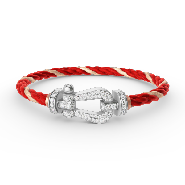 [Charm Aries Jewelry]FORCE LARGE HORSESHOE FULL DIAMOND BRACELET SILVER