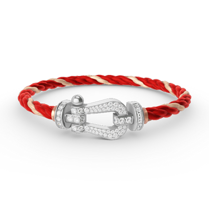 [Charm Aries Jewelry]FORCE LARGE HORSESHOE FULL DIAMOND BRACELET SILVER