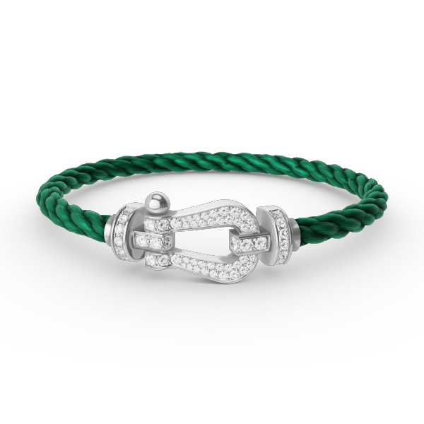 [Charm Aries Jewelry]FORCE LARGE HORSESHOE FULL DIAMOND BRACELET SILVER