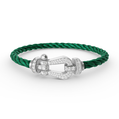 [Charm Aries Jewelry]FORCE LARGE HORSESHOE FULL DIAMOND BRACELET SILVER