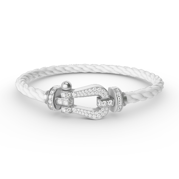 [Charm Aries Jewelry]FORCE LARGE HORSESHOE FULL DIAMOND BRACELET SILVER