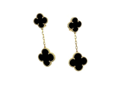 [Charm Aries Jewelry]CLOVER 2 MOTIFS  EARRINGS (MULTIPLE CHOICESC