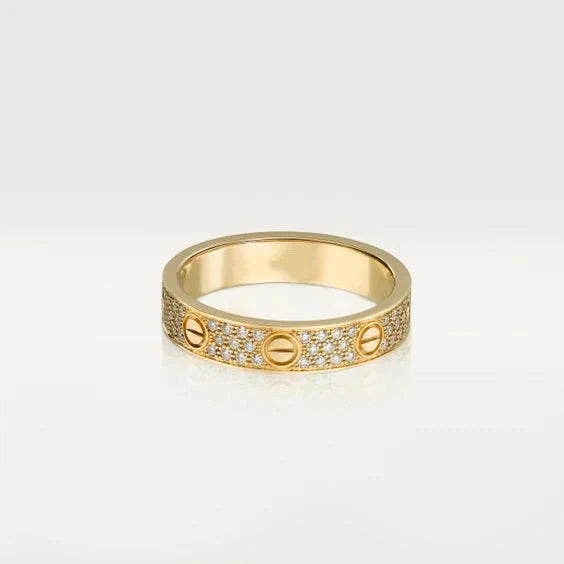 [Charm Aries Jewelry]LOVE RING 3.6MM DIAMOND PAVED