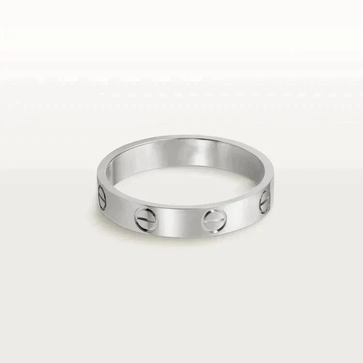 [Charm Aries Jewelry]LOVE RING 4MM 1 DIAMOND SILVER