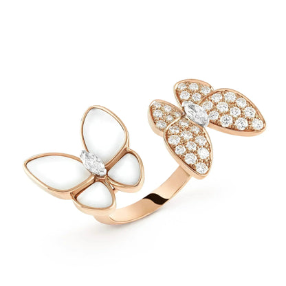 [Charm Aries Jewelry]TWIN BUTTERFLY DIAMOND MOP RING