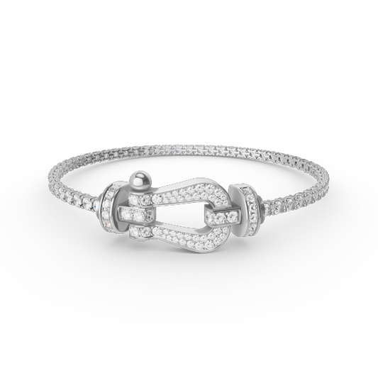 [Charm Aries Jewelry]FORCE  LARGE HORSESHOE FULL DIAMOND TENNIS BRACELET