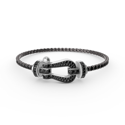 [Charm Aries Jewelry]FORCE  LARGE HORSESHOE FULL DIAMOND TENNIS BRACELET